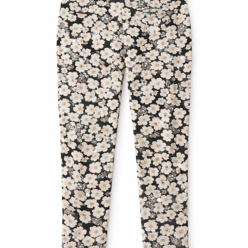 LC Lauren Conrad Black Floral Pants